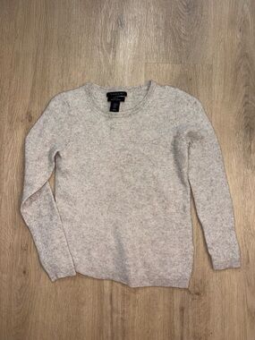 Tahari Cream Heathered Crewneck Sweater